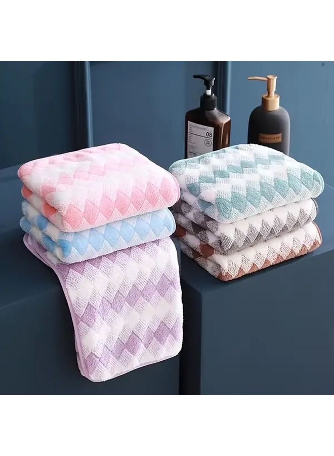 Blue Microfiber Towel High Absorbency Quick Dry Soft For Face Hair Beach Travel - Image 4